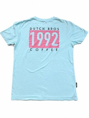 Dutch Bros Light Blue Short Sleeve Tee with Pink 1992 Graphic